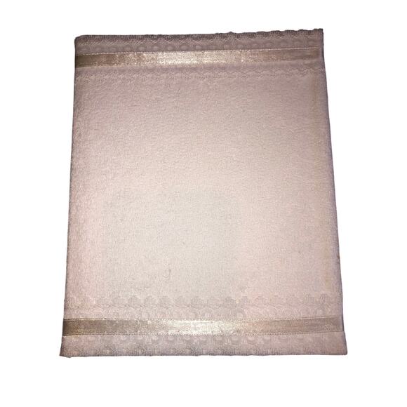 Baby Memory Book Photo Album Fabric Bear Ribbon Lace White Cream Applique 9"x7" - Picture 2 of 6